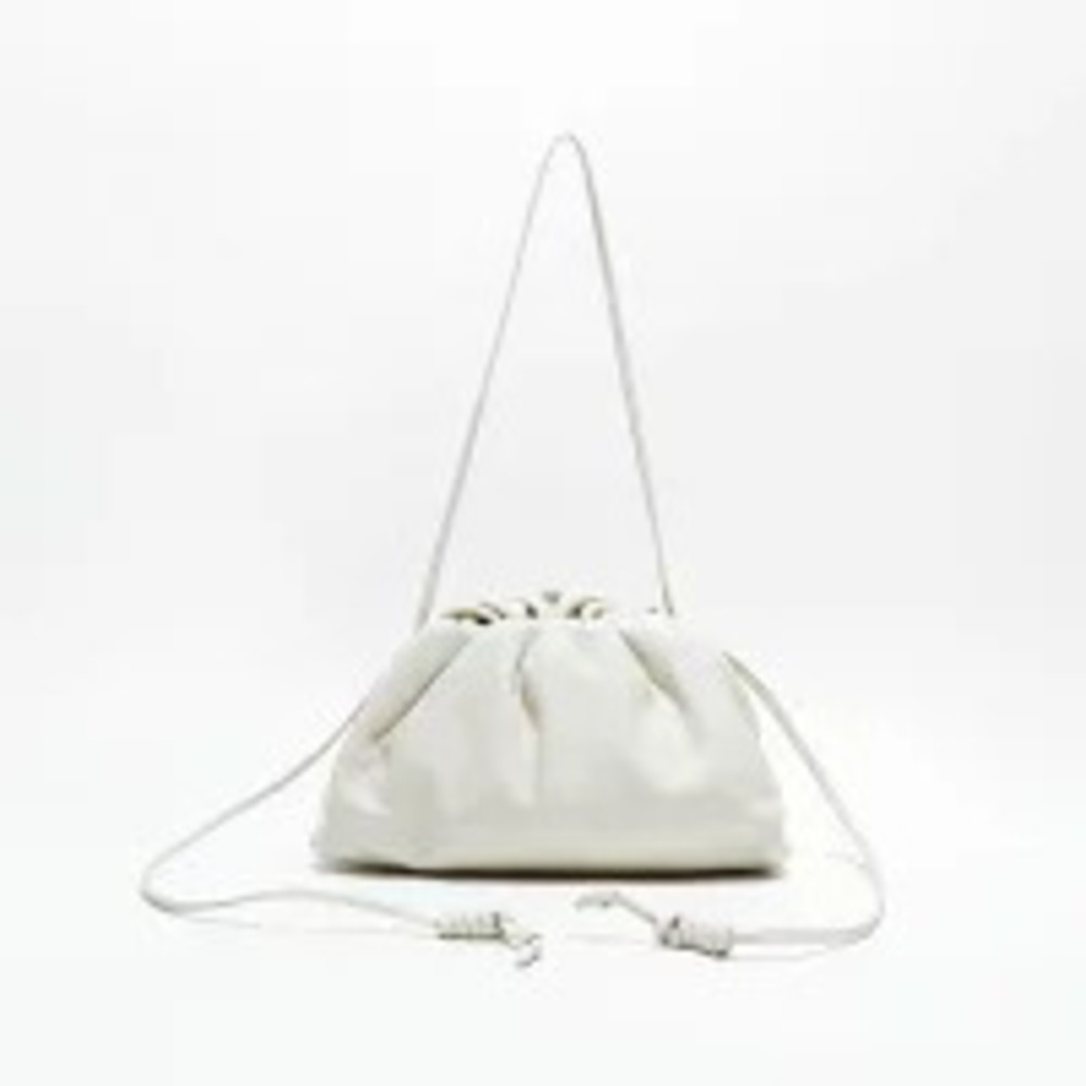 Bottega Veneta The Pouch Clutch Leather Shoulder Bag White